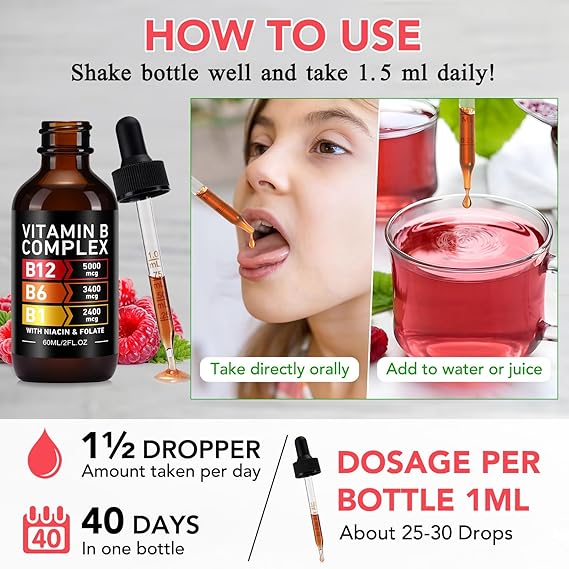 5-in-1 Vitamin B-12 Complex, Organic B Complex Vitamins